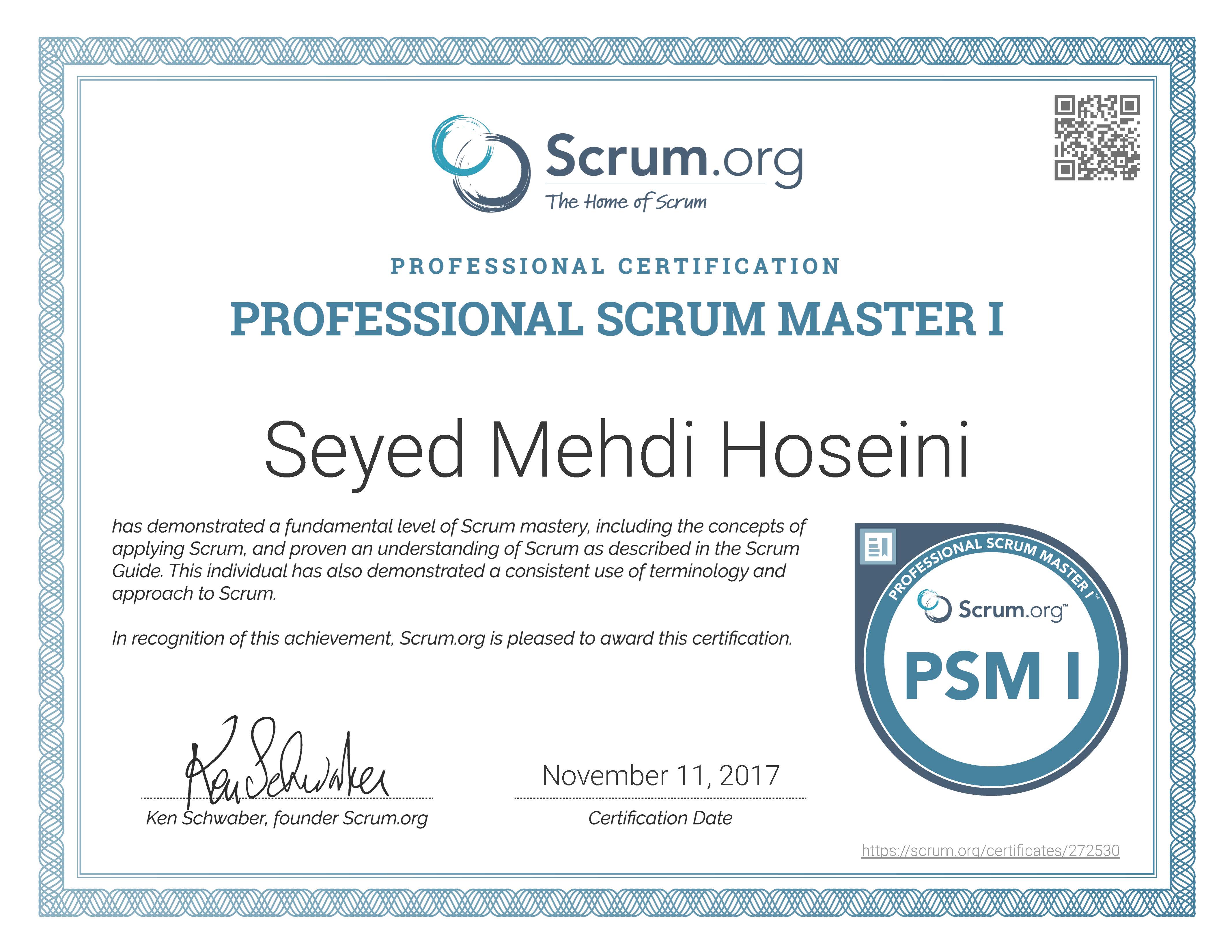 PSM Certificate